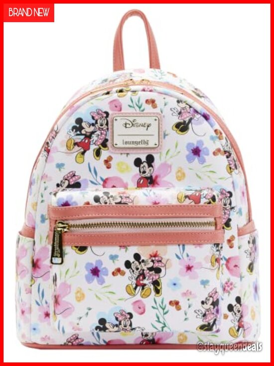 Loungefly Disney Mickey Mouse Mini Backpack Floral Print Faux Leather main image 4